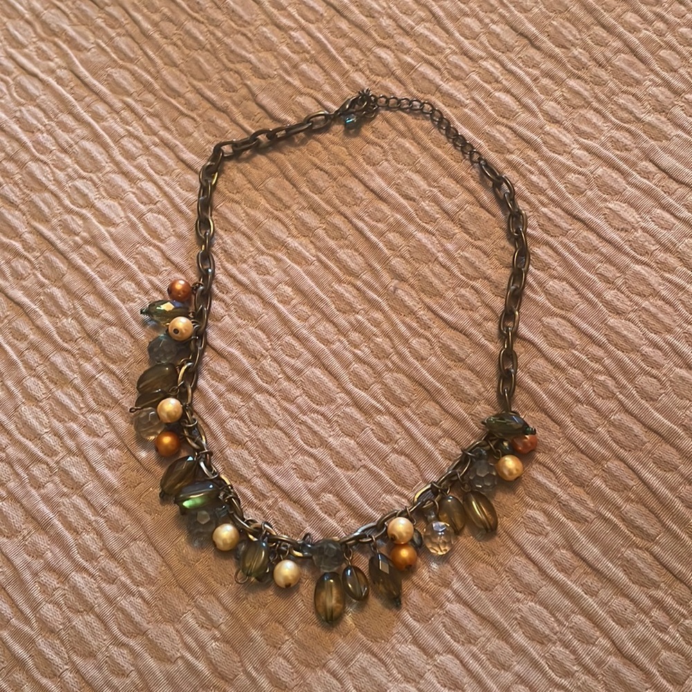 Bronze necklace with bead accents